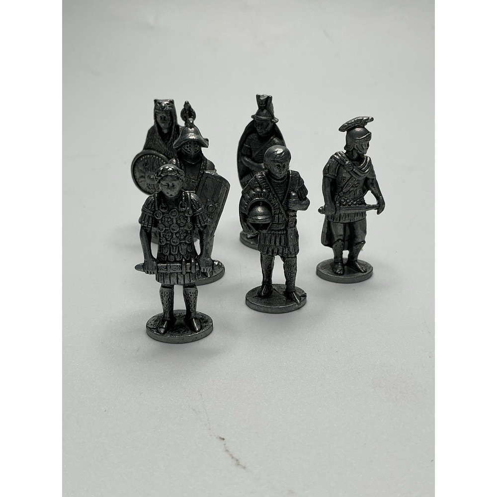 Vintage 70s 80s Kinder Surprise Pewter Roman Soldiers - Lot of 6